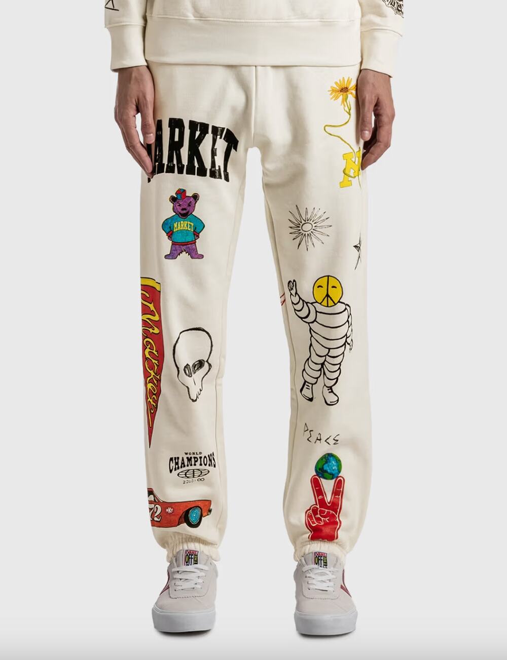 Chinatown Market | Varsity Hand Drawn Graffiti Sweat Pants S *AS IS*